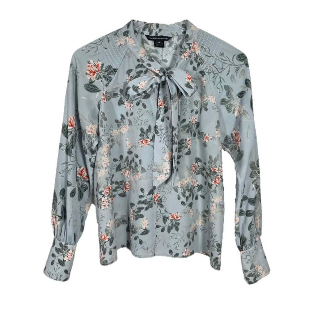 French Connection Floral Blouse - Blue and Pink